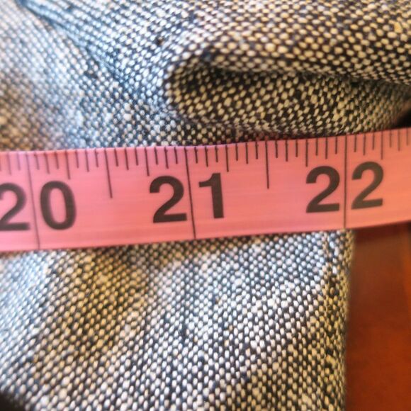 ROBYN MEREDITH VINTAGE BLAZER TWEED BOXY WOOL SILK BLACK WHITE sz 14 pocket line - Picture 6 of 7